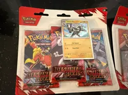 Pokemon Destined Rivals 3 Booster Pack Blister Zebstrika Promo 2x - NEW SEALED - Image 2