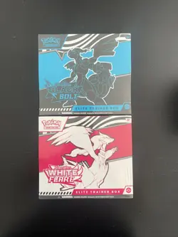 TCG Pokemon Black Bolt and White Flare Elite Trainer Box ETB Set of 2 Sealed - Image 1