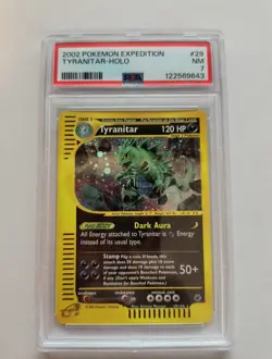 2002 POKEMON EXPEDITION #29 TYRANITAR-HOLO PSA 7 - Image 1