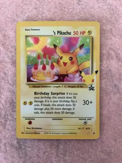Birthday Pikachu Holo 24 Celebrations Classic Collection Pokemon 2021 NM - Image 1