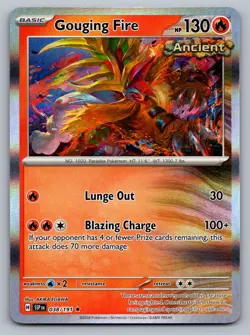 Pokemon TCG SV08: Surging Sparks Gouging Fire 038/191 Holo - Image 1