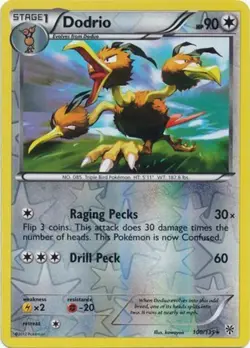 Pokemon - Dodrio - 100/135 - Rare - Reverse Holo - BW Plasma Storm - NM - Image 1