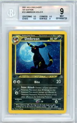 Pokemon Umbreon #13 Neo Discovery 1st Edition BGS 9 Mint - Image 1