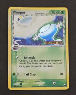 Wooper δ Delta Species 71/101 EX Dragon Frontiers Reverse Holo Pokemon TCG - Image 1