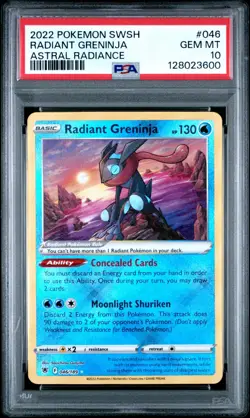 Pokemon Radiant Greninja Astral Radiance Holo Rare #046 PSA 10 Gem Mint - Image 1