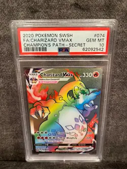 2020 Pokemon Sword & Shield Champion's Path 74/73 Charizard VMAX PSA 10 - Image 1
