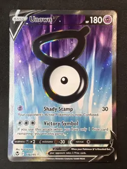 Unown V (Full Art) 176/195 Swsh12: Sword & Shield - Silver Tempest Holo Pokemon - Image 1