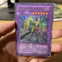 Yu-gi-oh Elemental Hero Darkbright TAEV-EN042 Ultra Rare creased card - Image 1