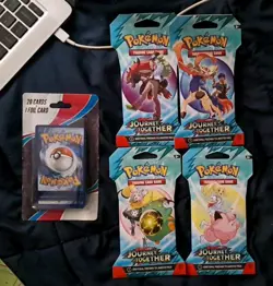 4x Packs Pokemon: Journey Together Blister Booster Packs All Art + 21 card pack - Image 1