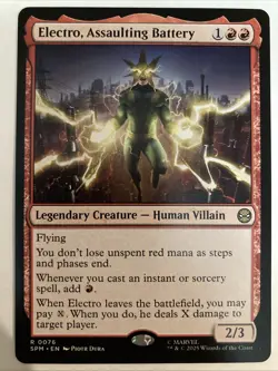 Electro, Assaulting Battery NM Regular #76 MTG Marvel's Spider-Man Non-Foil - Image 1