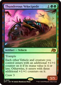 Magic The Gathering MTG THUNDEROUS VELOCIPEDE FOIL Aetherdrift NM Near Mint - Image 1
