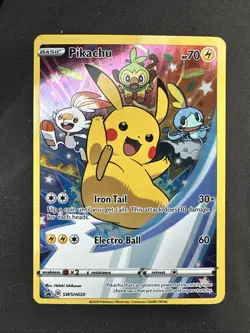 Pikachu SWSH020 Sword & Shield (2020) Black Star Promo Full Art Pokemon TCG - Image 1