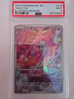2023 Pokemon Paldea Evolved Tinkatink #216 PSA 9 Mint Illustration Rare - Image 1