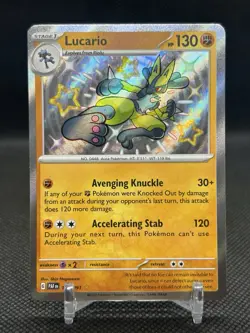 Pokemon TCG S&V Paldean Fates Lucario Baby Shiny Rare Holo 174/091 NM/Mint - Image 1