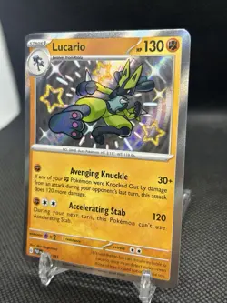Pokemon TCG S&V Paldean Fates Lucario Baby Shiny Rare Holo 174/091 NM/Mint - Image 2