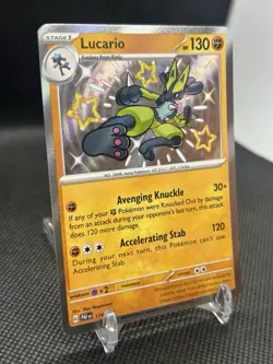 Pokemon TCG S&V Paldean Fates Lucario Baby Shiny Rare Holo 174/091 NM/Mint - Image 3