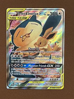 Pokemon TCG Eevee & Snorlax GX SM169 Tag Team Sun & Moon Promo NM - Image 1