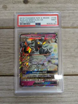 PSA 9 Graded Alolan Ninetales GX Lost Thunder 2018 Pokemon Sun & Moon #132 - Image 1