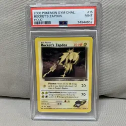 2000 POKEMON GYM CHALLENGE HOLO #15 ROCKET'S ZAPDOS PSA 9 - Image 1