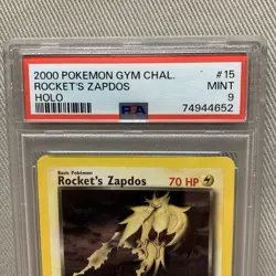 2000 POKEMON GYM CHALLENGE HOLO #15 ROCKET'S ZAPDOS PSA 9 - Image 2