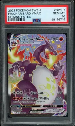 PSA 10 Charizard VMAX SV107/SV122 Shining Fates: Shiny Vault Holo Pokemon - Image 1
