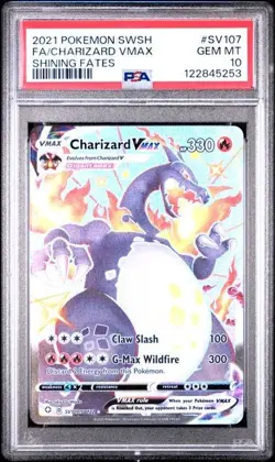 PSA 10 Charizard Vmax SV107/SV122 Pokemon Shining Fates Shiny Vault Sword Shield - Image 1