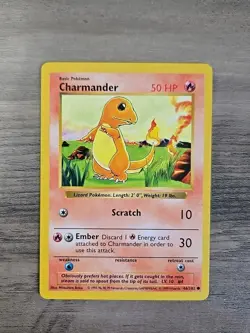 Pokemon TCG Charmander 046/102 Base Set Shadowless LP - Image 1