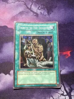 Yugioh Tribute to The Doomed MRD-057 Unlimited Super Rare Holo - LP - Image 1