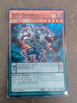 YuGiOh! D/D Orthros SDPD-EN004 Super Rare 1st Ed - Image 1