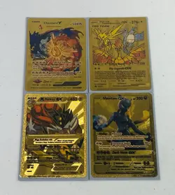 Pokemon Gold Foil Fan Art Cards Lot of 4 (Raikou, Charizard & Mewtwo) - Image 1