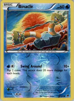 Binacle 22/124 Reverse Holo Pokemon Card English XY Fates Collide Played - Image 1