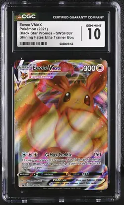 CGC 10 GEM MINT Eevee VMAX 2021 Black Star Promos SWSH087 Pokemon Card - Image 1