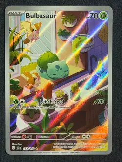 Pokemon TCG Bulbasaur Holo Card Illustration Stellar Crown Rare 143/142 - Image 1