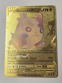 Pokemon MORPEKO V Gold Foil Fan Art Rainbow Card Basic 079/202 Near Mint / Mint - Image 1