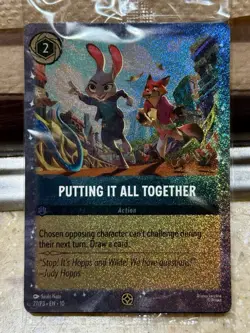 Disney Lorcana Zootopia 2 Putting It All Together! Exclusive Holographic Card LE - Image 1