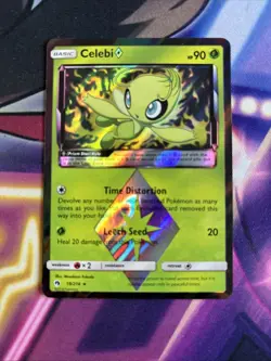 Celebi - 19/214 - Holo Rare Prism Star Lost Thunder Set - Pokemon Card - LP - Image 1