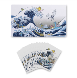 Pokemon Center Great Wave Pikachu & Friends Playmat and Card Sleeves IN BOX - Image 1