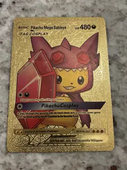 Pikachu Mega Sableye Cosplay Foil Pokemon Card Gift Fan Art Collectible - Image 1