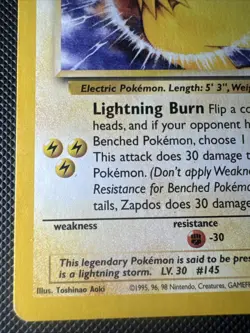 Zapdos 23/53 Wotc Promo Regular Vintage 1999 Pokemon Card - Image 5