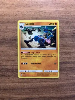 💎Pokemon Card Lucario Unified Minds Rare 117/236 Near Mint - Image 1