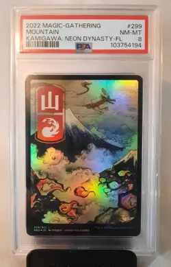 Magic The Gathering PSA 8 Mountain Foil 2022 299/302 Kamigawa: Neon Dynasty - Image 2