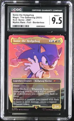 2025 MTG Secret Lair Sonic The Hedgehog Foil CGC 9.5 Mint Plus Sega - Image 1