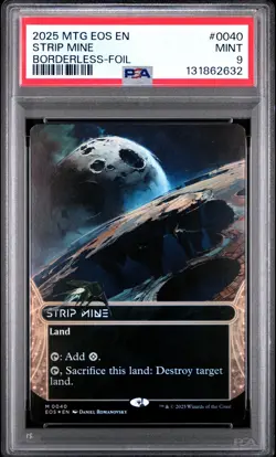 Strip Mine (0040) (Borderless) Edge of Eternities: Stellar Sights Foil PSA 9 - Image 1
