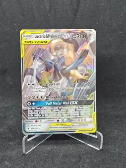 Pokemon Card Lucario & Melmetal-GX 120/214 Sun & Moon-Unbroken Bonds Ultra Rare - Image 1