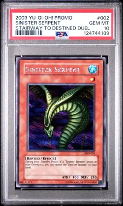 YuGiOh 2003 Sinister Serpent - SDD-002 Stairway To Destiny - PSA 10 GEM MINT - Image 1