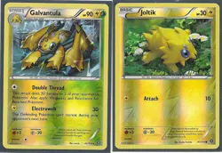 RARE GALVANTULA #42 & JOLTIK #41- 2 XY Steam Siege EVO REV HOLO Pokemon Cards - Image 1