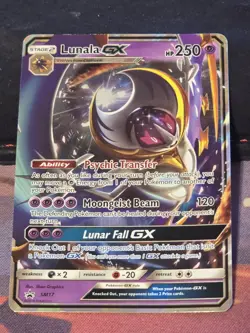 Lunala GX SM17 Sun & Moon Black Star Promo Holo Pokemon TCG Card Lightly Played - Image 1