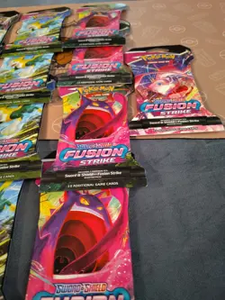 pokemon tcg sword and shield fusion strike booster packs, lot of 13 sealed - Image 4