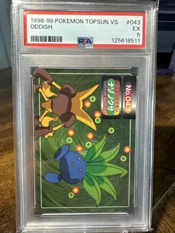 1998 Pokemon Japanese Topsun VS #043 Oddish PSA 5 - Image 1