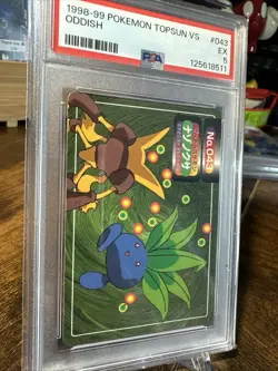 1998 Pokemon Japanese Topsun VS #043 Oddish PSA 5 - Image 3